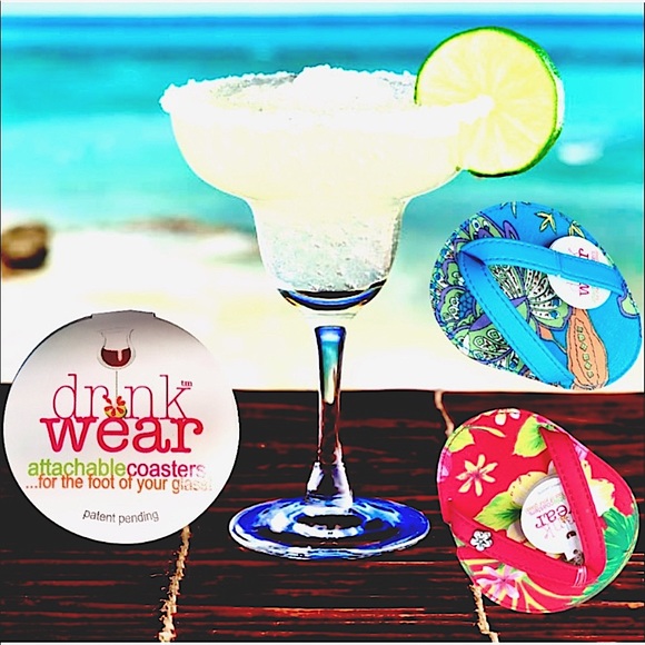 NWT 4 Pc Flip Flop Rattan Cotton Vibrant Floral Made in CA Coaster Set - Picture 3 of 9